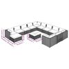 vidaXL 13 Piece Garden Lounge Set with Cushions Poly Rattan Black