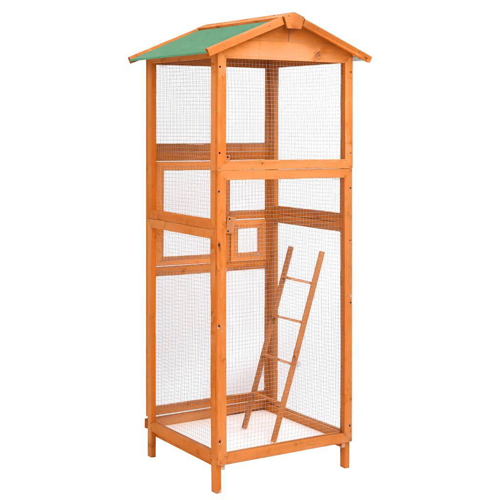 vidaXL Bird Cage 68x62x166 cm Solid Firwood