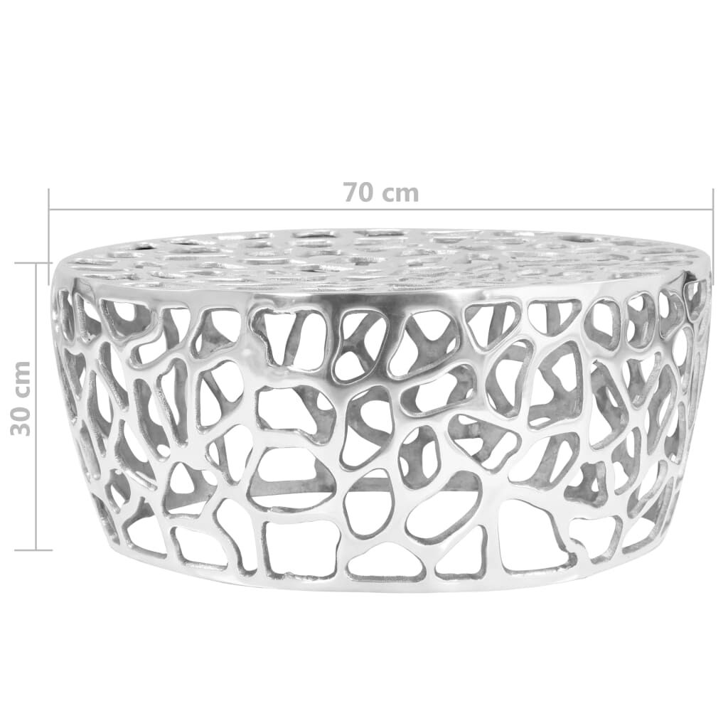 vidaXL Coffee Table Casted Aluminium 70x30 cm Silver