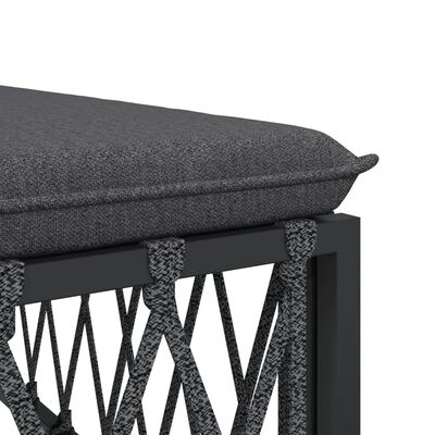 vidaXL 5 Piece Garden Lounge Set with Cushions Anthracite Steel, anthracite vidaXL 5 Piece Garden Lounge Set with Cushions Anthracite Steel