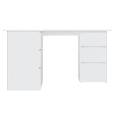 vidaXL Corner Desk White 145x100x76 cm Engineered Wood, white vidaXL Corner Desk White 145x100x76 cm Engineered Wood
