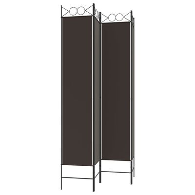 vidaXL 4-Panel Room Divider Brown 160x220 cm Fabric, brown vidaXL 4-Panel Room Divider Brown 160x220 cm Fabric