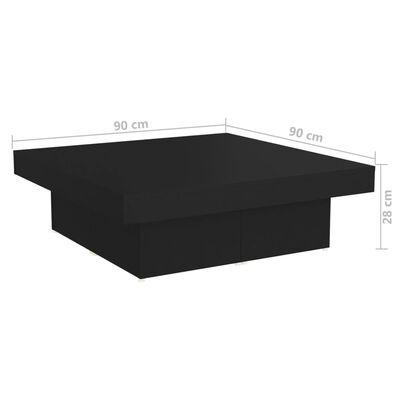 vidaXL Coffee Table Black 90x90x28 cm Engineered Wood, black vidaXL Coffee Table Black 90x90x28 cm Engineered Wood