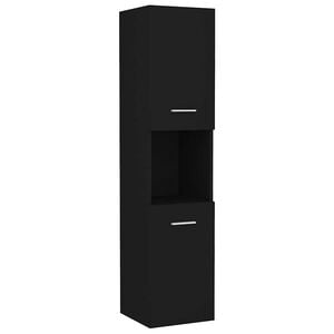 vidaXL Bathroom Cabinet Black 30x30x130 cm Engineered Wood