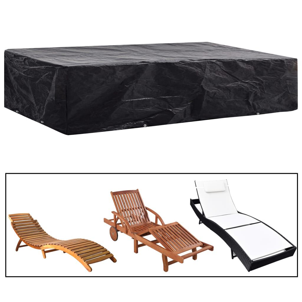 vidaXL Garden Sunlounger Cover 2 pcs 8 Eyelets 218x77x55 cm