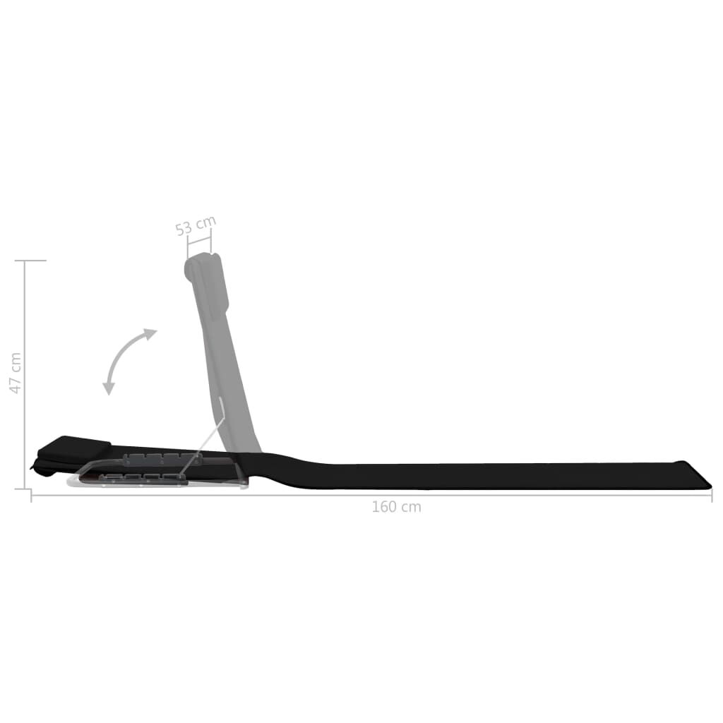 vidaXL Folding Beach Mats 2 pcs Steel and Fabric Black