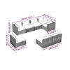 vidaXL 8 Piece Garden Lounge Set with Cushions Poly Rattan Grey