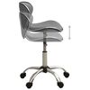vidaXL Salon Spa Stool Grey Faux Leather
