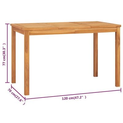 vidaXL Garden Dining Table 120x70x77 cm Solid Teak Wood,  vidaXL Garden Dining Table 120x70x77 cm Solid Teak Wood