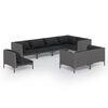 vidaXL 8 Piece Garden Lounge Set with Cushions Poly Rattan Dark Grey