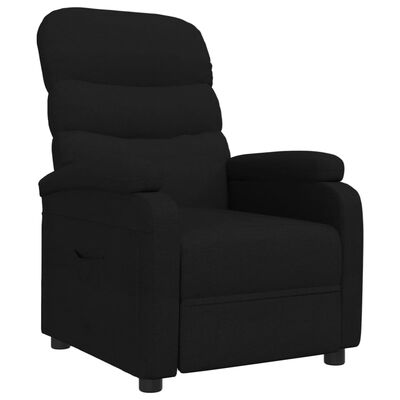 vidaXL Recliner Chair Black Fabric, black vidaXL Recliner Chair Black Fabric