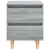 vidaXL Bed Cabinet with Solid Wood Legs Grey Sonoma 40x35x50 cm