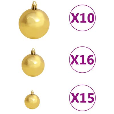 vidaXL Artificial Pre-lit Christmas Tree with Ball Set Green 210 cm