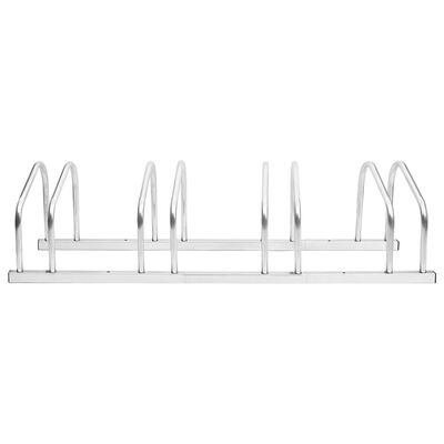 vidaXL Bike Rack for 4 Bikes Galvanised Steel, silver vidaXL Bike Rack for 4 Bikes Galvanised Steel
