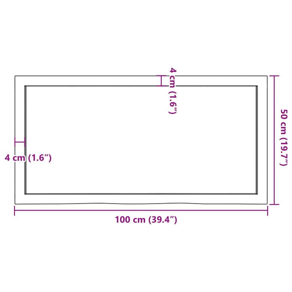 vidaXL Bathroom Countertop Light Brown 100x50x(2-6)cm Treated Solid Wood