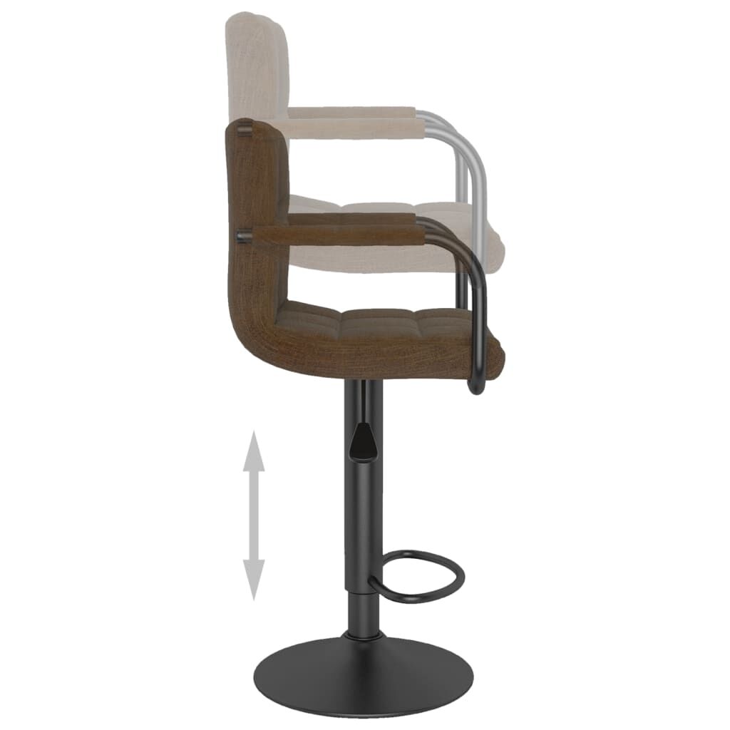 vidaXL Bar Stools 2 pcs Brown Fabric