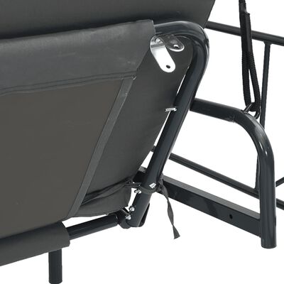 vidaXL Garden Swing Bench with Canopy Dark Grey Steel, dark grey vidaXL Garden Swing Bench with Canopy Dark Grey Steel