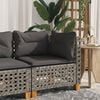 vidaXL Garden Sofa Corner with Cushions Grey Poly Rattan