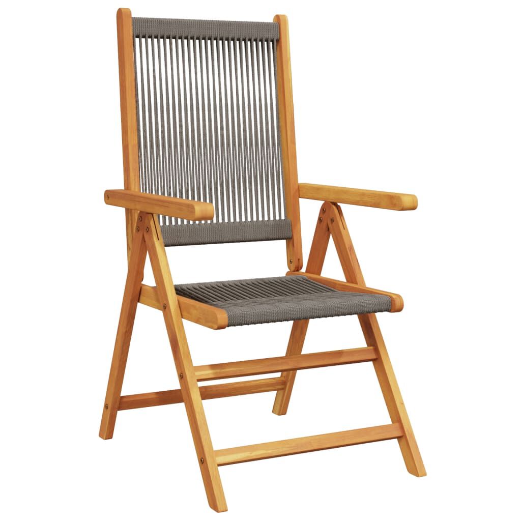 vidaXL Reclining Garden Chairs 6 pcs Grey Solid Wood Acacia