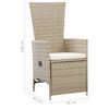 vidaXL 7 Piece Garden Dining Set Poly Rattan Beige