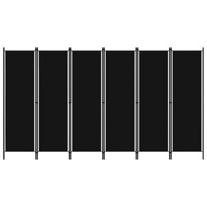 vidaXL 6-Panel Room Divider Black 300x180 cm
