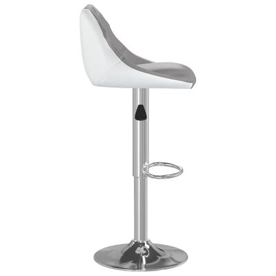 vidaXL Bar Stools 2 pcs Grey and White Faux Leather, grey and white vidaXL Bar Stools 2 pcs Grey and White Faux Leather
