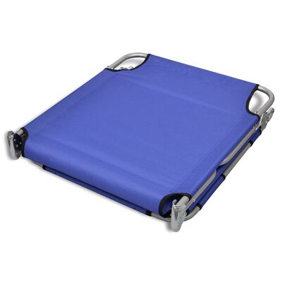 vidaXL Folding Sun Lounger with Head Cushion Powder-coated Steel Blue, blue vidaXL Folding Sun Lounger with Head Cushion Powder-coated Steel Blue