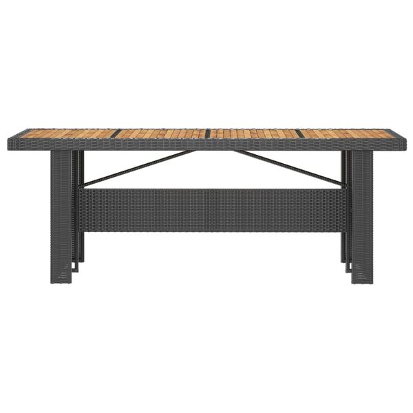 vidaXL 7 Piece Outdoor Dining Set with Cushions Poly Rattan Black