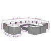vidaXL 13 Piece Garden Lounge Set with Cushions Grey Poly Rattan
