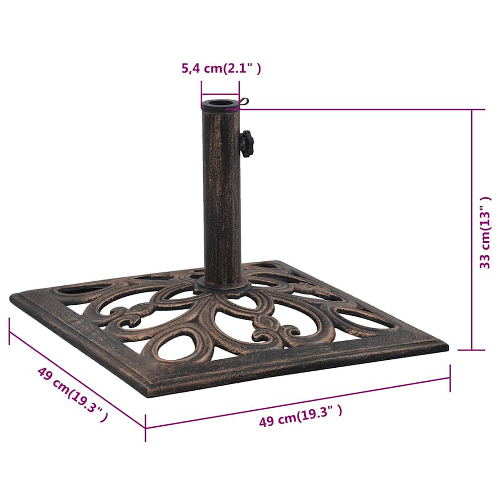 vidaXL Umbrella Base Bronze 12 kg 49 cm Cast Iron, bronze vidaXL Umbrella Base Bronze 12 kg 49 cm Cast Iron