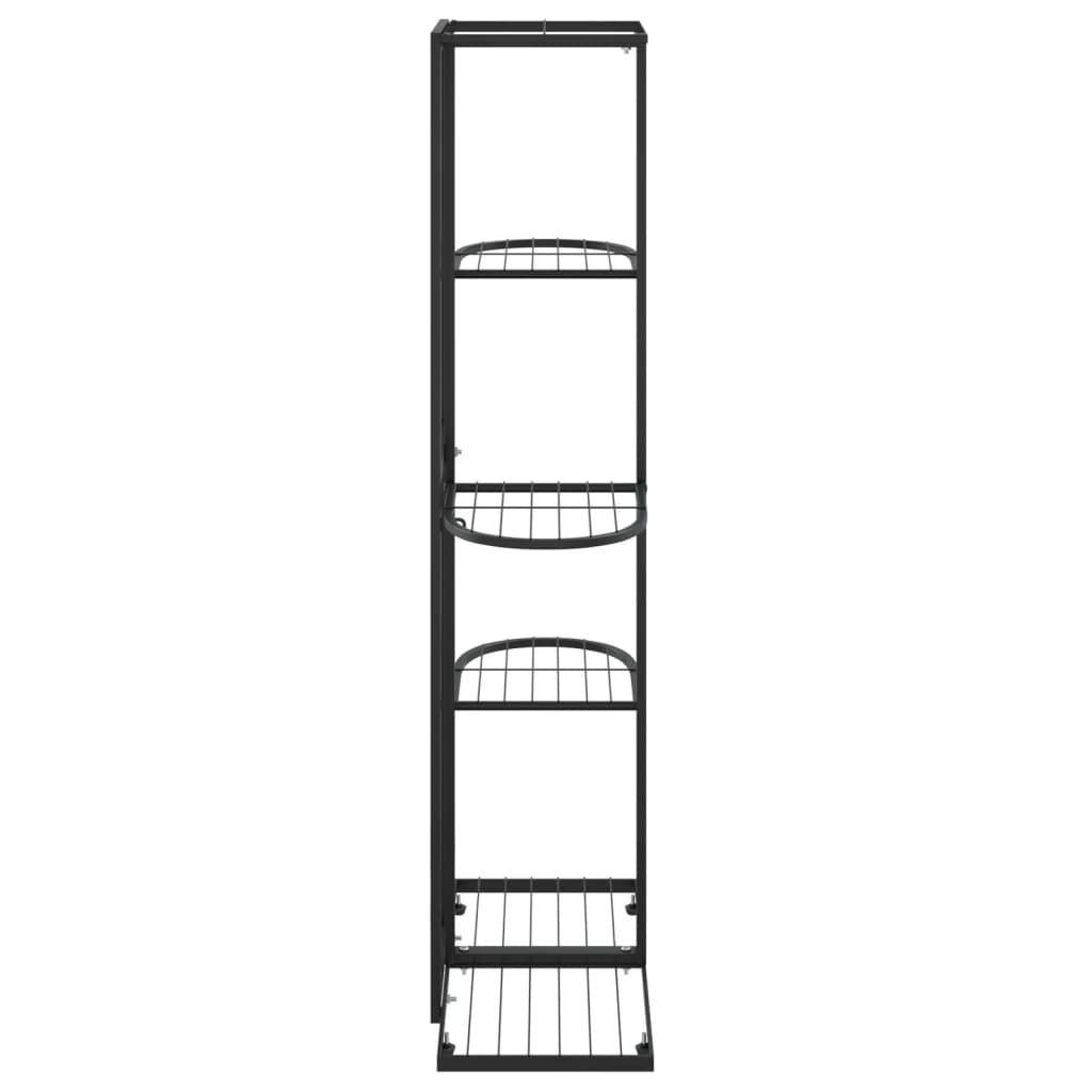 vidaXL 5-Floor Flower Stand 43x22x98 cm Black Metal