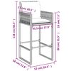 vidaXL Garden Bar Stools with Cushions 2 pcs Grey Poly Rattan