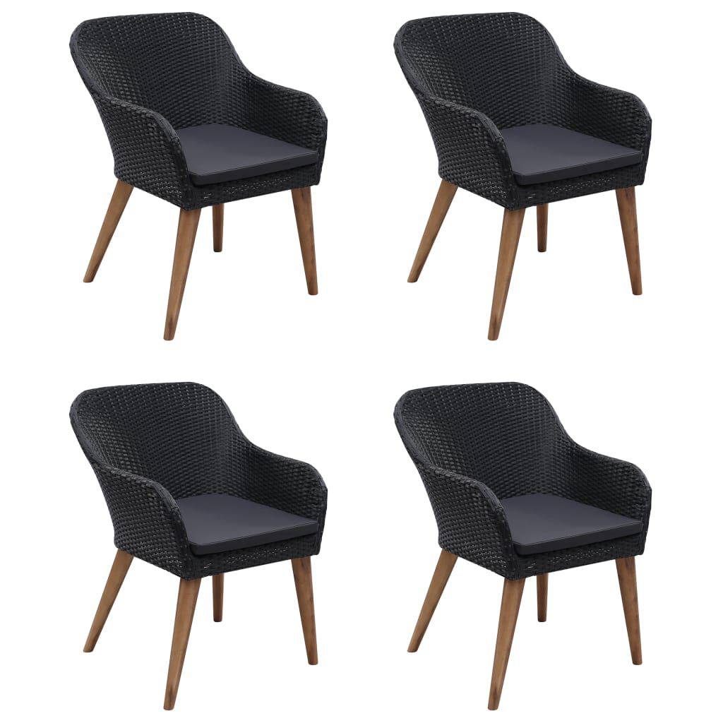 vidaXL 5 Piece Garden Dining Set Black