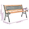 vidaXL Garden Bench 116 cm Cast Iron and Solid Wood Fir