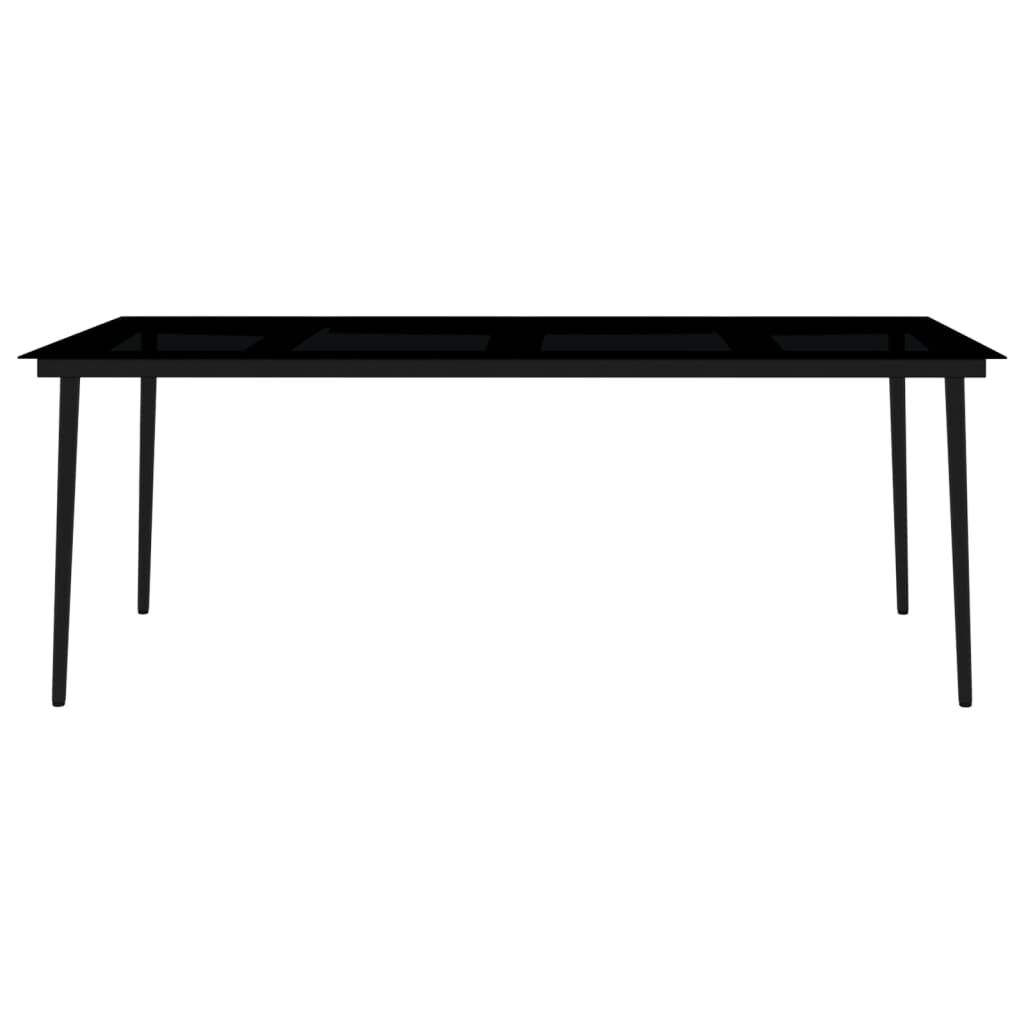 vidaXL 9 Piece Garden Dining Set with Cushions Black