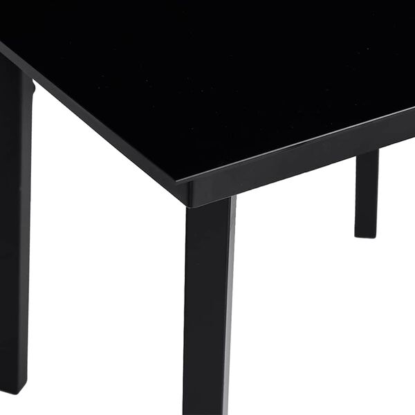 vidaXL Garden Dining Table Black 80x80x74 cm Steel and Glass