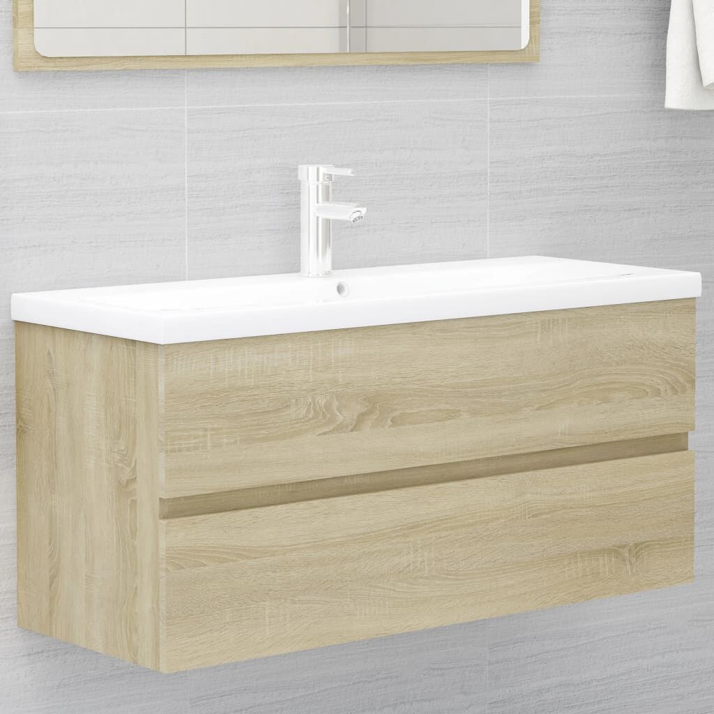 vidaXL Sink Cabinet Sonoma Oak 100x38.5x45 cm Engineered Wood