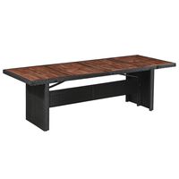 vidaXL Garden Table 240x90x74 cm Poly Rattan and Solid Acacia Wood, brown and black vidaXL Garden Table 240x90x74 cm Poly Rattan and Solid Acacia Wood