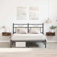 vidaXL Floating Nightstands 2 pcs Smoked Oak 40x30x15cm Engineered Wood, smoked oak vidaXL Floating Nightstands 2 pcs Smoked Oak 40x30x15cm Engineered Wood