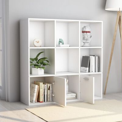 vidaXL Book Cabinet White 98x30x98 cm Engineered Wood, white vidaXL Book Cabinet White 98x30x98 cm Engineered Wood