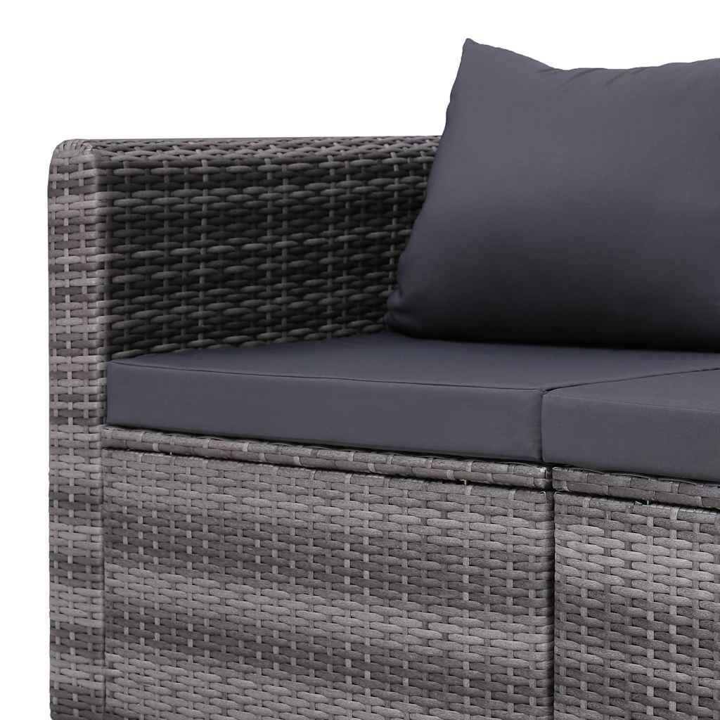 vidaXL Garden Corner Sofas 2 pcs Grey Poly Rattan