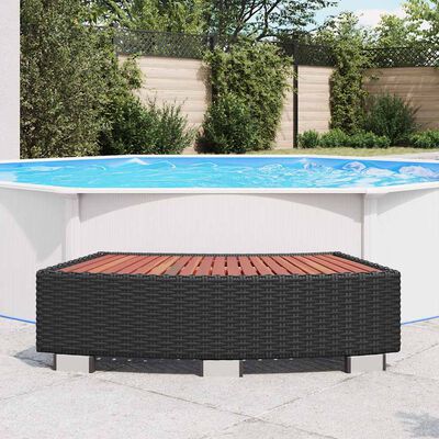vidaXL Spa Step Poly Rattan 92x45x25 cm Black, black vidaXL Spa Step Poly Rattan 92x45x25 cm Black