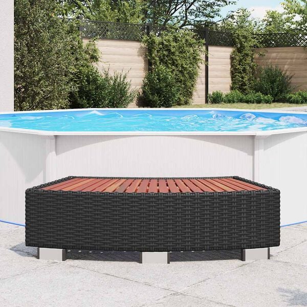 vidaXL Spa Step Poly Rattan 92x45x25 cm Black