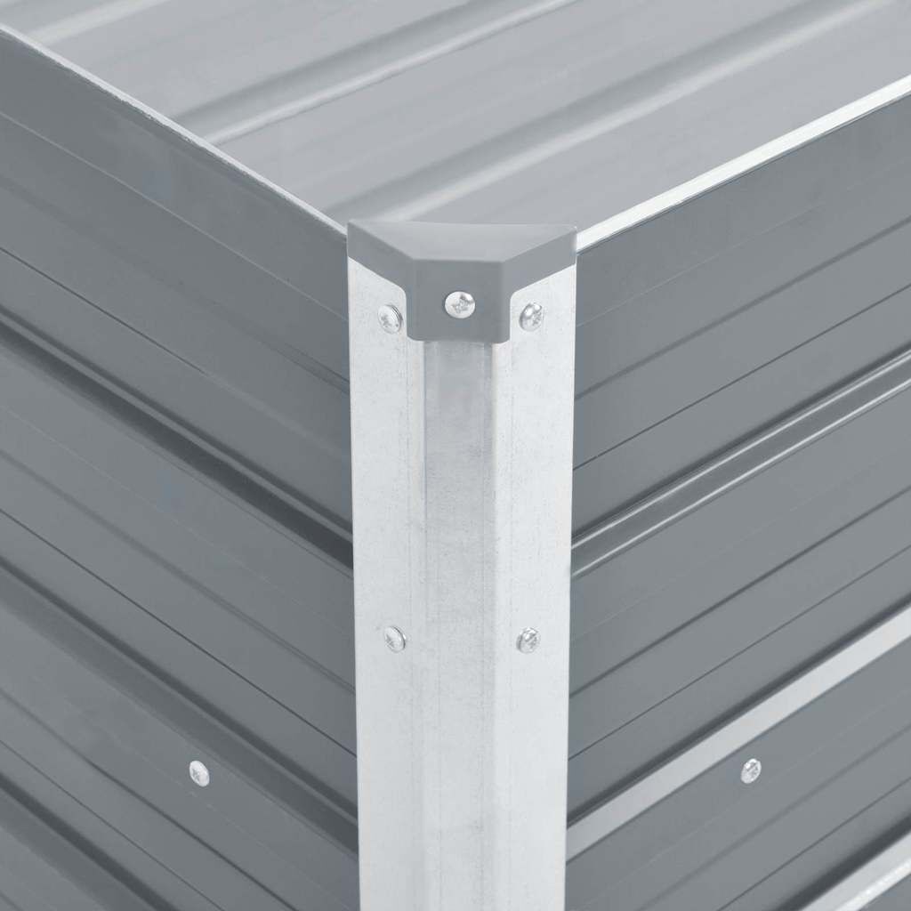 vidaXL Garden Raised Bed Galvanised Steel 100x40x45 cm Grey