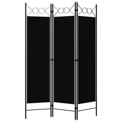 vidaXL 3-Panel Room Divider Black 120x180 cm, black vidaXL 3-Panel Room Divider Black 120x180 cm