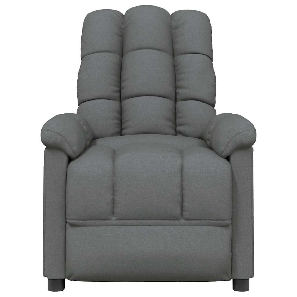 vidaXL Recliner Chair Dark Grey Fabric