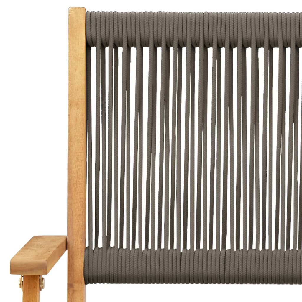 vidaXL Garden Chairs 2 pcs Grey Solid Wood Acacia and Polypropylene