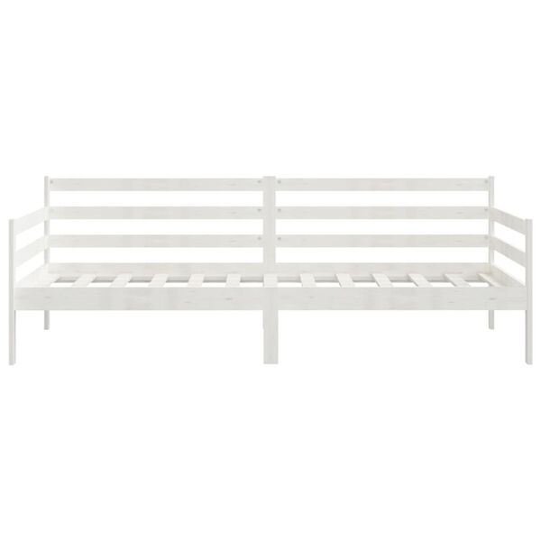 vidaXL Day Bed without Mattress White Solid Wood Pine 90x200cm