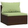 vidaXL 9 Piece Garden Lounge Set with Cushions Brown Poly Rattan