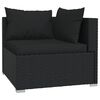vidaXL 7 Piece Garden Lounge Set with Cushions Poly Rattan Black